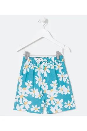 Fuzarka Bermuda Infantil em Microfibra com Estampa Floral - Tam 5 a 14 anos