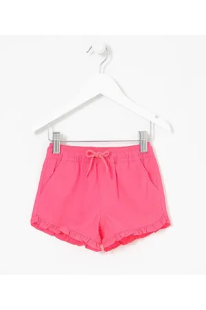 Póim (1 a 5 anos) Short Infantil em Microfibra com Babados - Tam 1 a 5 anos