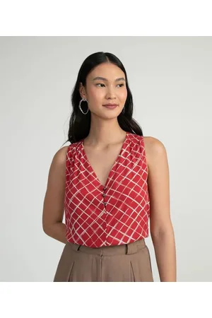 Cortelle Blusa Regata em Viscose com Estampa Geométrica