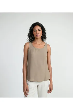 Marfinno Blusa Regata em Viscose com Alça Larga