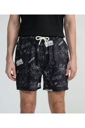 Blue Steel Bermuda Paper Touch com Estampa Contorno Naruto