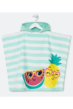 Cubus Poncho Infantil com Capuz e Estampa de Melancia e Abacaxi - Tam PP ao G