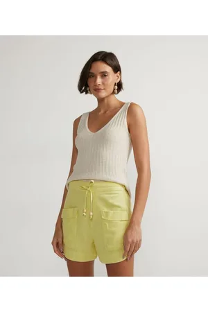 Marfinno Blusa Regata em Tricô com Ponto Diferenciado na Barra