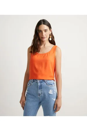 Marfinno Blusa Regata em Viscose com Alça Larga