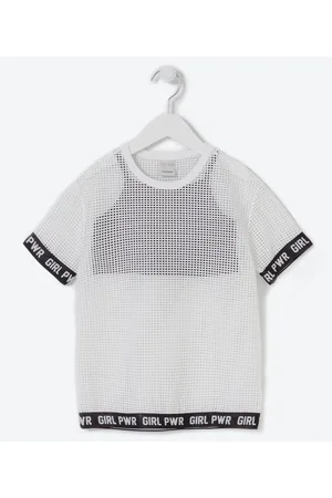 Fuzarka Blusa Alongada Infantil em Tela com Top por Baixo - Tam 5 a 14 anos