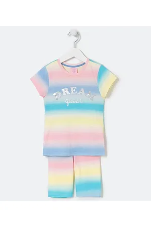 Cubus Pijama Infantil Curto com Dip Dye Candy Color - Tam 5 a 14 anos