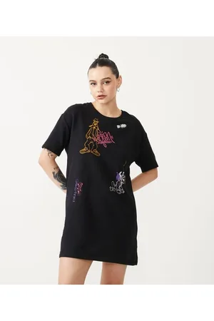 Disney Vestido Curto em Moletinho com Estampa Personagens