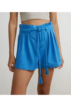 Blue Steel Short Clochard em Viscolinho com Cinto de Cordão