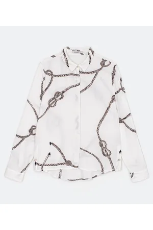 Cortelle Camisa Manga Longa em Viscose com Estampa de Corda