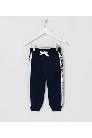 Póim (1 a 5 anos) Calça Jogger Infantil com Faixa Estampada - Tam 1 a 5 anos