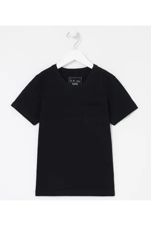 Fuzarka Camiseta Infantil sem Estampa com Bolso Frontal - Tam 5 a 14 anos