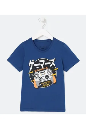 Fuzarka Camiseta Infantil em Algodão com Estampa Videogame - Tam 5 a 14 anos