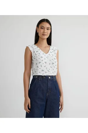 Cortelle Blusa Regata em Viscose com Estampa Floral