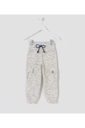 Póim (1 a 5 anos) Calça Infantil com Moletom com Bolsos Cargo - Tam 1 a 5 anos
