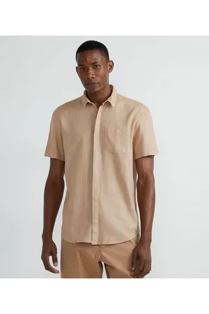 Marfinno Camisa Manga Curta em Viscolinho sem Estampa