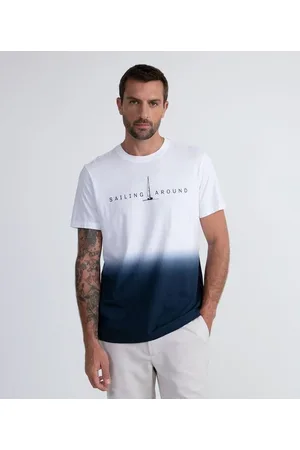 Marfinno Camiseta Manga Curta em Algodão com Estampa Tie Dye e Barco