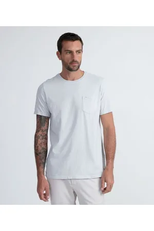 Marfinno Camiseta Manga Curta em Algodão Lavada com Bolso