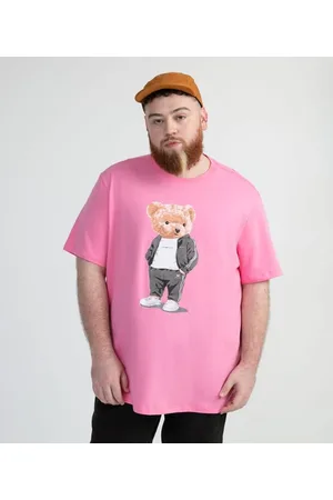 Blue Steel Camiseta Manga Curta em Algodão com Estampa Ursinho Maroto