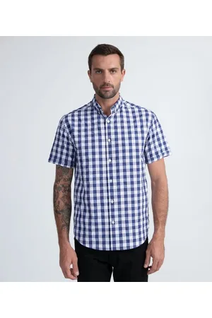 Marfinno Camisa Manga Curta em Algodão com Estampa Xadrez