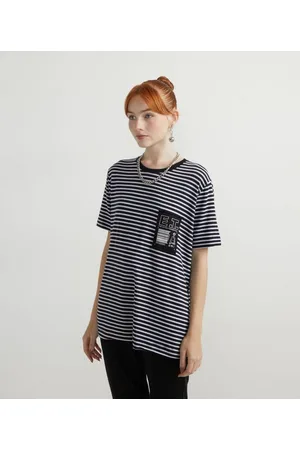 Disney Blusa Alongada Listrada com Estampa E.T.