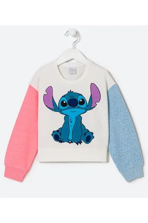 Disney Blusão Infantil em Moletom Estampa Stitch - Tam 5 a 14 Anos