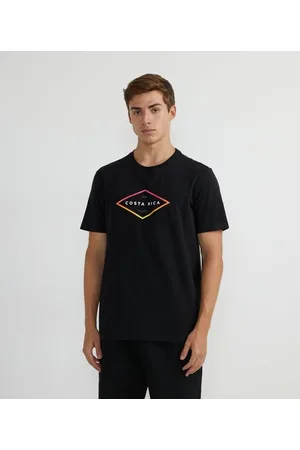 Ripping Camiseta Manga Curta em Algodão com Estampa de Losango Gradiente Costa Rica