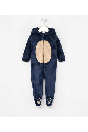 Teddy Boom Macacão Infantil em Fleece com Capuz Ursinho - Tam 0 a 18 Meses