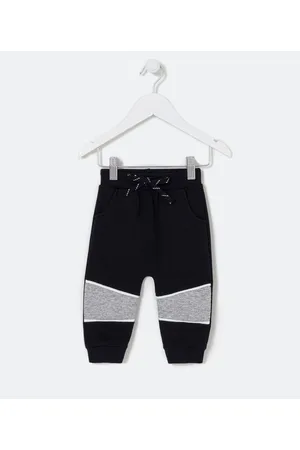 Teddy Boom Calça Infantil em Moletom com Recortes Contrastantes - Tam 0 a 18 meses