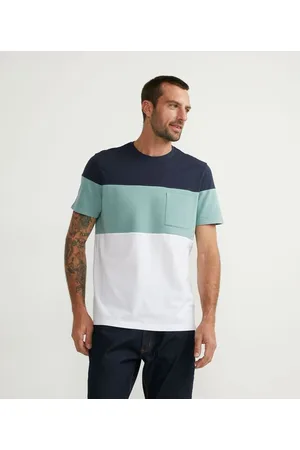 Marfinno Camiseta Manga Curta com Recortes em Blocos de Cor e Textura