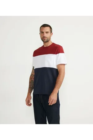 Marfinno Camiseta Manga Curta com Recortes em Blocos de Cor e Textura