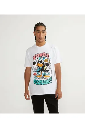 LOONEY TUNES Camiseta Manga Curta em Algodão com Estampa Patolino