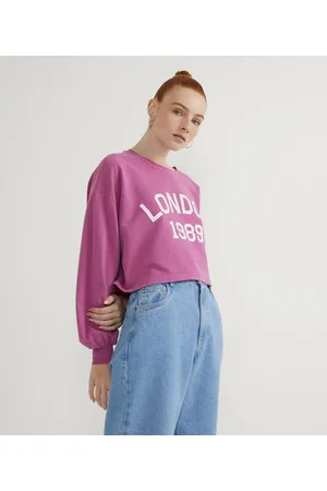 Blue Steel Blusão Cropped Fechado em Moletom com Estampa Escrita London 1989