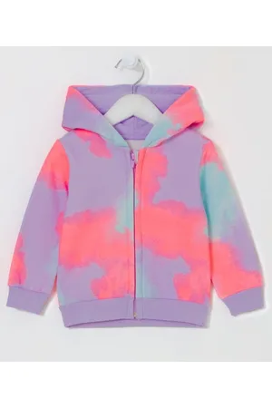 Póim (1 a 5 anos) Casaco Infantil em Moletom com Capuz Estampa Tie Dye - Tam 1 a 5 anos