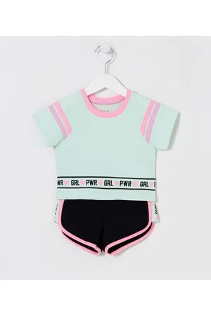 Póim (1 a 5 anos) Conjunto Esportivo Infantil com Estampa Grl Pwr - Tam 1 a 5 anos