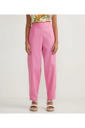 Blue Steel Calça Cenoura em Tricoline com Pregas Frontais