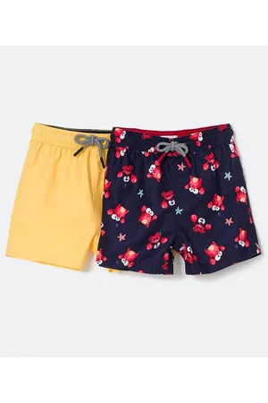 Póim (1 a 5 anos) Kit 2 Bermuda Infantil Estampa de Caranguejo - Tam 1 a 5 anos