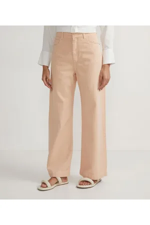 Marfinno Calça Wide Leg em Sarja com Barra Larga