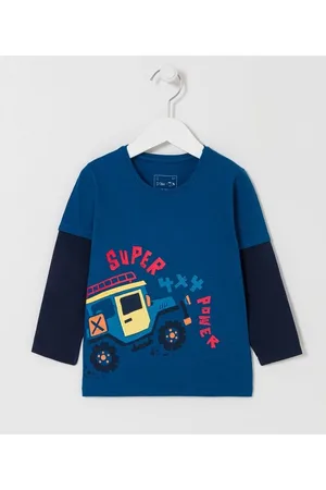 Póim (1 a 5 anos) Camiseta Infantil com Estampa Interativa de Jipe - Tam 1 a 5 anos