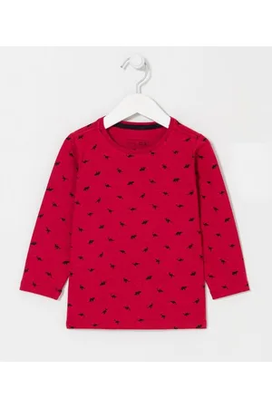 Póim (1 a 5 anos) Camiseta Infantil com Estampa de Mini Dinossauros - Tam 1 a 5 Anos