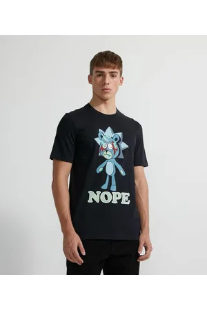 Rick and Morty Camiseta Manga Curta em Algodão Estampa que Brilha no Escuro Teddy Rick