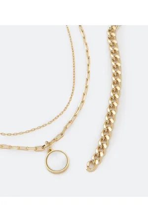 Cubus Colar Camadas em Metal com Pendente em Madrepérola