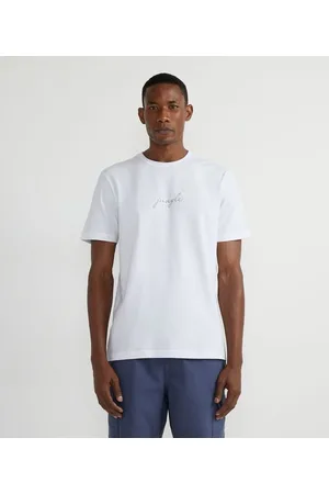 Marfinno Camiseta Manga Curta em Algodão com Estampa de Folhagem nas Costas