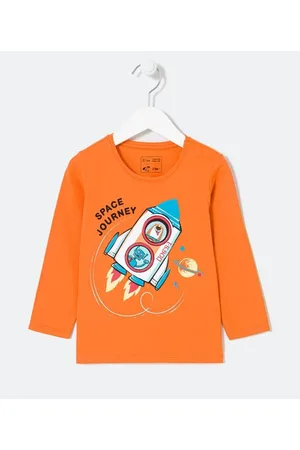 Póim (1 a 5 anos) Camiseta Infantil com Estampa de Foguete - Tam 1 a 5 anos