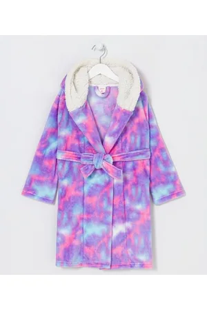 Cubus Roupão Infantil em Fleece Tie Dye com Capuz Forrado - Tam P ao GG