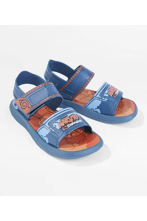 GRENDENE Sandália Papete Infantil com Fechamento a Velcro com Estampa Naruto