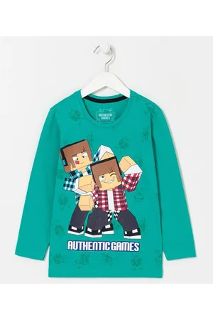 Authentic games Camiseta Infantil com Estampa - Tam 5 a 14 Anos