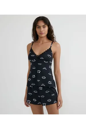 Love & Toast Pijama Short Doll em Microfibra com Estampa de Carinhas