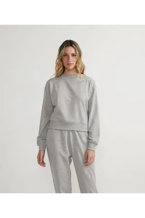 Blue Steel Blusão Fechado em Moletom sem Estampa Comfy