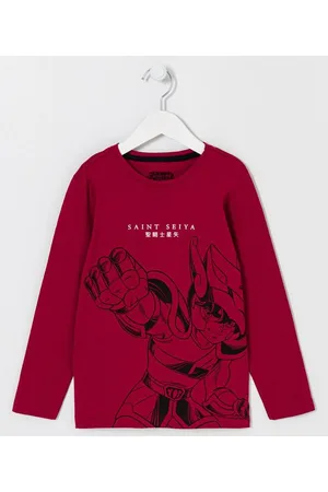 Cavaleiros do Zodíaco Camiseta Infantil com Estampa - Tam 5 a 14 anos