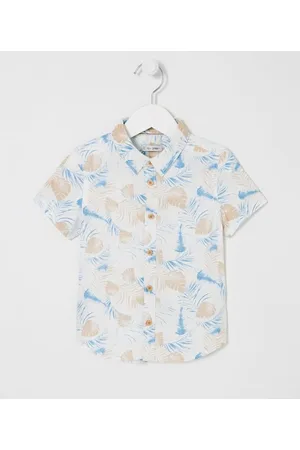 Póim (1 a 5 anos) Camisa Infantil com Estampas de Folhagens - Tam 1 a 5 anos